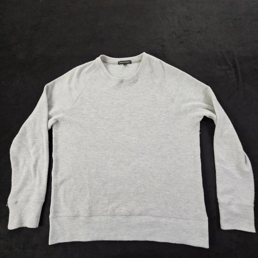 Banana Republic Gray Long Sleeve Cotton Blend Pullover Sweater Men's M